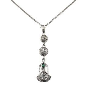 14K White Gold and Diamond Pendant Necklace #22218